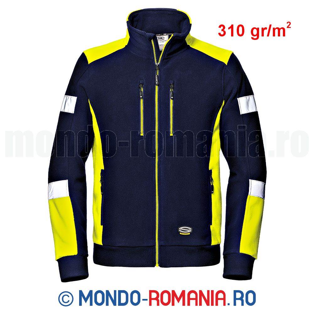 Jacheta din polar termoizolant - COMFORT FLEECE bleumarin/neon